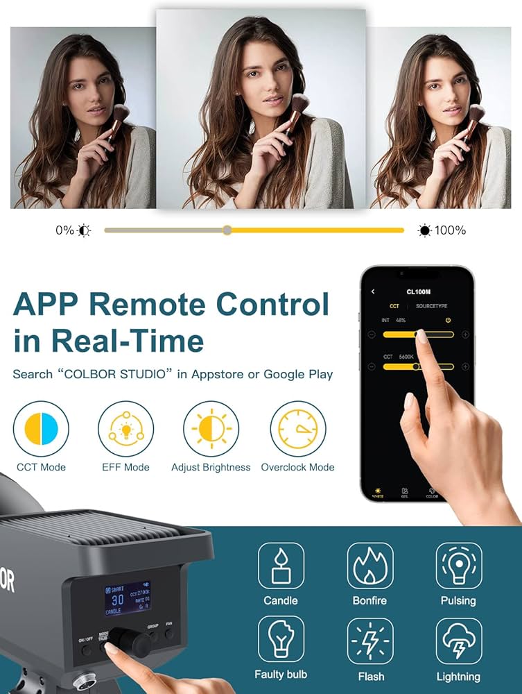 Amazon.com : Continuous LED Video Light, Colbor CL100 100W